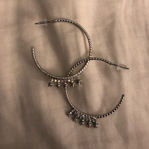 💜Silver Star Hoops